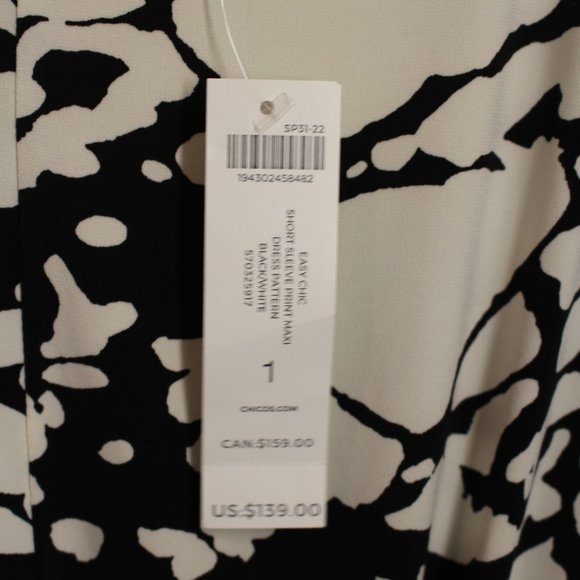 Chicos Easy Chic 4 pc Set Black and White NWT Reg $437.00 Jacket Dress Cami Pant - Picture 8 of 12